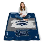 customized nevada wolf pack grunge patch blue white quilt blanket best selling