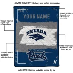 customized nevada wolf pack grunge patch blue white quilt blanket best selling
