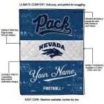 customized nevada wolf pack hibiscus burst blue white quilt blanket best selling