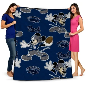 customized nevada wolf pack mickey football blue quilt blanket best selling