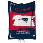 customized new england patriots grunge patch blue white quilt blanket best selling