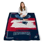 customized new england patriots grunge patch blue white quilt blanket best selling