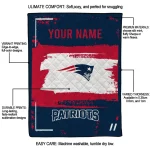 customized new england patriots grunge patch blue white quilt blanket best selling