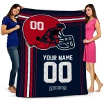 customized new england patriots helmet theme blue quilt blanket best selling