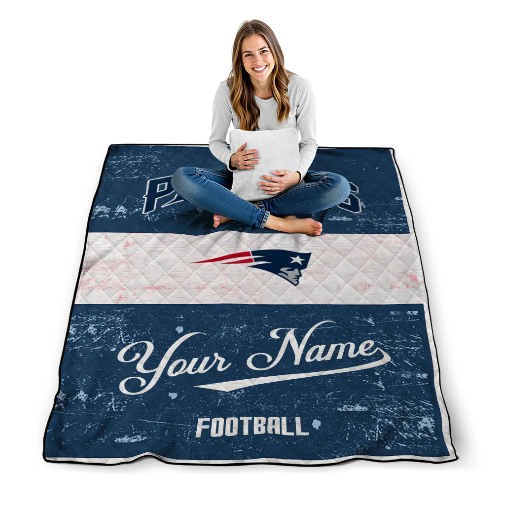customized new england patriots hibiscus burst blue white quilt blanket high quality customized new england patriots hibiscus burst blue white quilt blanket high quality