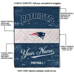 customized new england patriots hibiscus burst blue white quilt blanket best selling