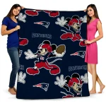 customized new england patriots mickey football blue quilt blanket best selling