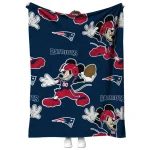 customized new england patriots mickey football blue quilt blanket best selling