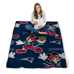 customized new england patriots mickey football blue quilt blanket best selling