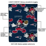customized new england patriots mickey football blue quilt blanket best selling