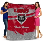 customized new mexico lobos brushstroke layers red quilt blanket best selling