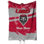 customized new mexico lobos brushstroke layers red quilt blanket best selling