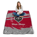 customized new mexico lobos brushstroke layers red quilt blanket best selling