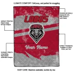 customized new mexico lobos brushstroke layers red quilt blanket best selling