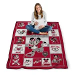 customized new mexico lobos mickey crimson red white quilt blanket best selling