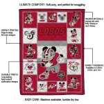 customized new mexico lobos mickey crimson red white quilt blanket best selling