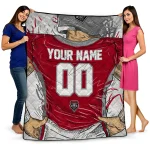 customized new mexico lobos player sketch red gray quilt blanket best selling