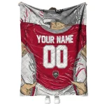 customized new mexico lobos player sketch red gray quilt blanket best selling
