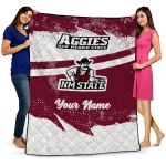 customized new mexico state aggies brushstroke layers crimson quilt blanket best selling