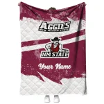 customized new mexico state aggies brushstroke layers crimson quilt blanket best selling