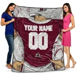 customized new mexico state aggies player sketch crimson gray quilt blanket best selling