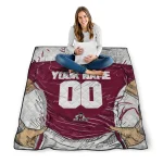 customized new mexico state aggies player sketch crimson gray quilt blanket best selling