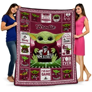 customized new mexico state aggies yody baby pattern crimson quilt blanket best selling