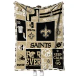 customized new orleans saints helmet passion gold quilt blanket best selling