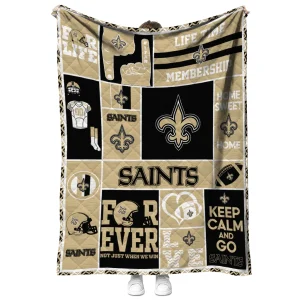 customized new orleans saints helmet passion gold quilt blanket fashion forward