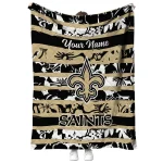 customized new orleans saints layered florals gold white quilt blanket best selling