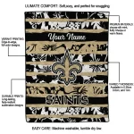 customized new orleans saints layered florals gold white quilt blanket best selling