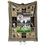 customized new orleans saints snoopy coach gold quilt blanket best selling