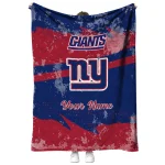 customized new york giants brushstroke layers blue quilt blanket best selling