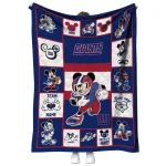 customized new york giants mickey crimson blue white quilt blanket best selling