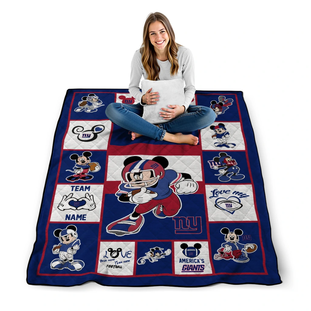 customized new york giants mickey crimson blue white quilt blanket high quality customized new york giants mickey crimson blue white quilt blanket high quality