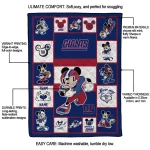 customized new york giants mickey crimson blue white quilt blanket best selling