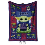 customized new york giants yody baby pattern blue quilt blanket best selling
