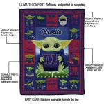 customized new york giants yody baby pattern blue quilt blanket best selling