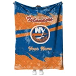 customized new york islanders brushstroke layers blue quilt blanket best selling
