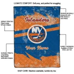 customized new york islanders brushstroke layers blue quilt blanket best selling