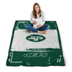 customized new york jets grunge patch green white quilt blanket best selling