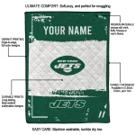 customized new york jets grunge patch green white quilt blanket best selling