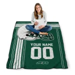 customized new york jets helmet theme green quilt blanket best selling