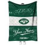 customized new york jets hibiscus burst green white quilt blanket best selling
