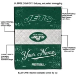 customized new york jets hibiscus burst green white quilt blanket best selling