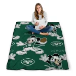 customized new york jets mickey football green quilt blanket best selling