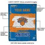 customized new york knicks grunge patch blue white quilt blanket best selling