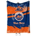 customized new york mets brushstroke layers blue quilt blanket best selling