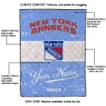 customized new york rangers pinstripe lines blue white quilt blanket best selling