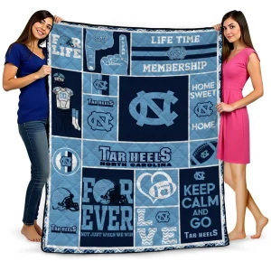 customized north carolina tar heels helmet passion light blue quilt blanket best selling